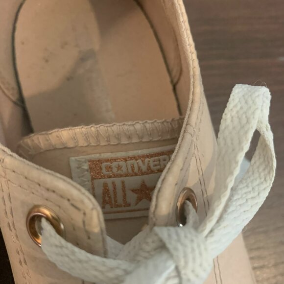 Pink and Rose Gold Textured All Star Converse Junior Size US 5.5 - Picture 4 of 8